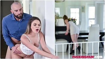 Athena Faris gives a footjob to her stepdad and enjoys doggystyle sex