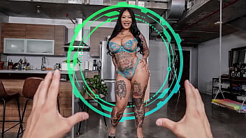 Tattooed Asian MILF with curves and big breasts joins the game